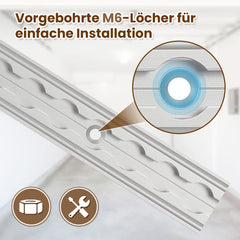 Hengda 4-12x 1M Airlineschienen, Airlineschiene mit 8 Doppelhaken, für Transporter, Wohnwagen, LKWS