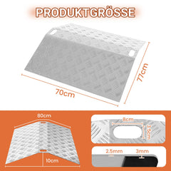 Hengda Türschwellenrampe, Rollstuhlrampe, 60/80/100cm Alu Auffahrrampe, Schwellenbrücke