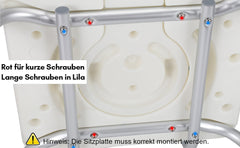 Hengda 3 in 1 Duschhocker & Toilettenstuhl für Senioren, 36-52cm Höhenverstellbar Toilettensicherheits,Rahmen erhöhter Toilettensitz Badhocker für Erwachsene