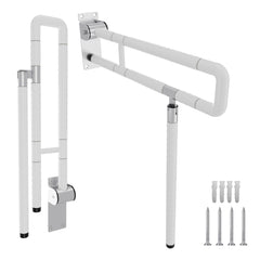 Hengda Wandstützgriff Toilette, Klappgriff Haltegriff Dusche, Rutschfeste WC Aufstehhilfe Sicherheitsgriff