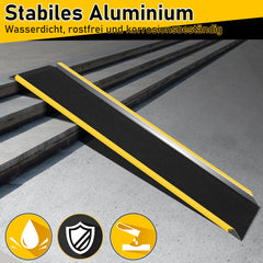 Hengda 2 Stück Auffahrrampe, 118cm Alu Rollstuhlrampe, Laderampe Tragfähigkeit 300kg