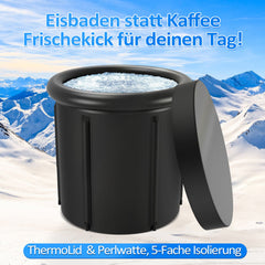Hengda Eisbaden Tonne mit 5 Isolierschichten, Eisfass Eisbad Outdoor mit Abdeckung, Aufblasbare Eistonne-Set für Zuhause, Freistehend Ice Bath Eiswanne