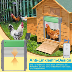 Hengda Aluminum Hühnerstall Hühnerklappe Solar Rolltor Automatische Hühnerklappe Elektrisch Hühnertür Rollladen Tür für Geflügel Hühnerhaus