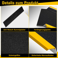 Hengda 2 Stück Auffahrrampe, 118cm Alu Rollstuhlrampe, Laderampe Tragfähigkeit 300kg