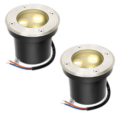 Hengda Bodeneinbaustrahler Aussen  Warmweiß Runde Bodenstrahler, 3W IP67 WasserdichtBodenleuchte aus Edelstahl für [Energieklasse G]