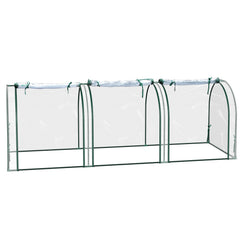 Hengda Foliengewächshaus Frühbeet Transparent PVC, Gemüse Tomatenhaus Gewächhäuser mit Reißverschluss 270 × 90 × 90cm