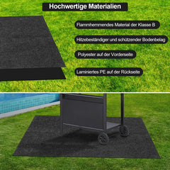 Hengda Grillteppich Grillschutzmatte Bodenmatte Grill Grillunterlage Bodenschutzmatte Grillmatte BBQ Bodenschutzmatte