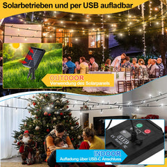 hengda Solar Lichterkette mit Fernbedienung 30m-100m