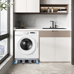 Hengda Waschmaschinen Untergestell, 41-65cm 8 Füße und 4 Räder,  Verstellbare Waschmaschine Sockel, Podeste & Rahmen für Gefrierschrank