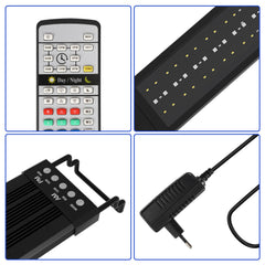 Hengda LED Aquarium Beleuchtung, 24/7 Modus, wasserdicht, 55-150cm, Aufsetzleuchte Vollspektrum Licht