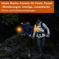 Hengda Fackeln für draußen, 45 min Brenndauer Gartenfackeln, Fackeln für fackelwanderung& Party & Garten & Lagerfeuer, 42cm wachsfackeln