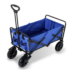 Hengda Bollerwagen faltbar Transportkarre Gerätewagen mit 360 Grad drehbaren Rädern, 96L 100KG Tragkraft, Seitentasche Getränkehalter verstellbarem Griff
