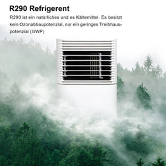 Hengda 7000 BTU R290 Klimagerät Luftentfeuchter Eco Silent Mobile Klimaanlage Aircooler