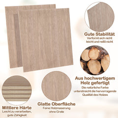 Hengda Sperrholzplatte, Walnuss Sperrholz, 3mm, holzplatte, für Laser Gravur, Malerei DIY