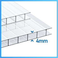 Hengda 14x Polycarbonat Hohlkammerstegplatte Doppelstegplatte UV-beständigen Stegplatte Gewächshausplatte Für Gewächshaus Gartenbau Carports 60.5 x 121cm, 4mm | 10,25 m², Transparent