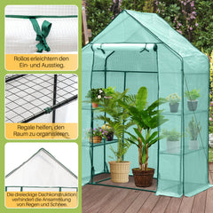 Hengda Foliengewächshaus Gewächshaus Begehbares Gartenhäuschen Tomatenhaus