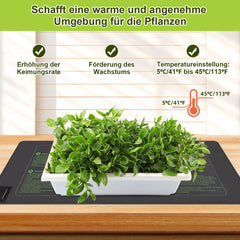 Hengda Heizmatte Pflanzen mit Thermostat, Wärmematte, IP67 Wasserdicht, 27W/55W