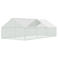 Hengda Freilaufgehege Hühnerstall 3x6x2m, Geflügelstall mit Schloss, Hühnerhaus, Verzinkter Stahl