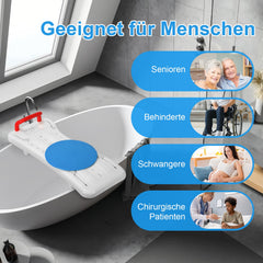 Hengda Badewannenbrett mit Griff und Seifenablage 69x28cm Einstellbar 41-62cm, Badewannensitz Erwachsene Senioren, Sitzbrett für Badewanne Duschbrett max 150KG Badebrett