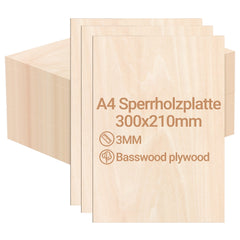 Hengda Sperrholzplatte, Sperrholz, A3/A4, 3mm, Linde holzplatte, für Modellbau, Laserschnit