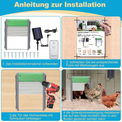 Hengda Aluminum Hühnerstall Hühnerklappe Solar Rolltor Automatische Hühnerklappe Elektrisch Hühnertür Rollladen Tür für Geflügel Hühnerhaus