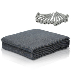 Hengda Vorzeltteppich Outdoor Camping Teppich Zeltteppich HDPE Zeltunterlage Campingteppich Campingmatte Grau Blau