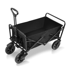 Hengda Bollerwagen faltbar Transportkarre Gerätewagen mit 360 Grad drehbaren Rädern, 96L 100KG Tragkraft, Seitentasche Getränkehalter verstellbarem Griff
