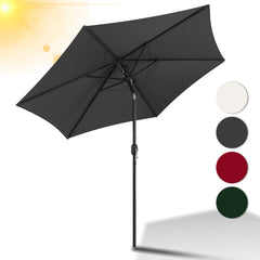 Hengda Sonnenschirm 270 cm Gartenschirm knickbar, Strandschirm strand Neigungswinkel und Höhe verstellbar, beidseitig um 30° Kippbar, ohne Ständer