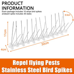 Hengda 3m Edelstahl Taubenabwehr Vogelabwehrspikes, Vogelschutz für Dächer und Balkone.