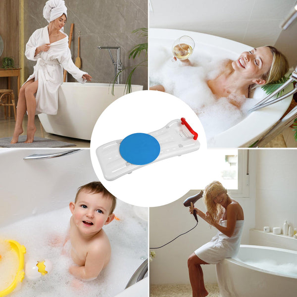 Hengda Badewannenbrett mit Griff und Seifenablage 69x28cm Einstellbar 41-62cm, Badewannensitz Erwachsene Senioren, Sitzbrett für Badewanne Duschbrett max 150KG Badebrett