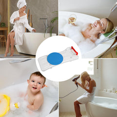 Hengda Badewannenbrett mit Griff und Seifenablage 69x28cm Einstellbar 41-62cm, Badewannensitz Erwachsene Senioren, Sitzbrett für Badewanne Duschbrett max 150KG Badebrett