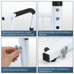 Hengda Mobile Toiletten Aufstehhilfe, Toilettengestell mit Ablagekorb, Höhenverstellbar WC Stützgestell, Toilettenstützgestell für Senioren, Deaktiviert, Schwangere