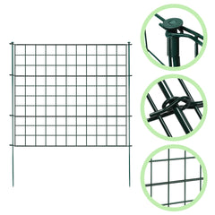 Hengda Teichzaun Gartenzaun Steckzaun, Zaunelemente metall Gitterzaun Set ür den Garten, Freigehege
