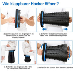 Hengda Tragbarer Klapphocker, Leichte Teleskophocker, 6-44 cm Höhenverstellbare Falthocker, Tragfähigkeit 150 kg