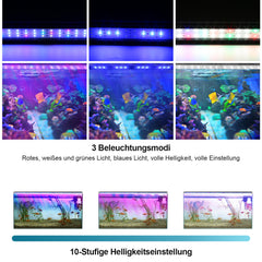 Hengda Aquarium LED Beleuchtung RGB Spectrum, Aquarienbeleuchtung Dimmbare, Aquarium Lampe mit ausziehbarer Halterung, Aquariumleuchte