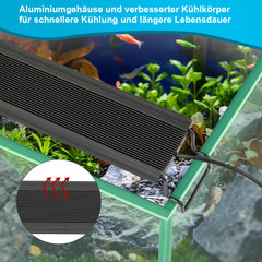 Hengda Aquarium LED Beleuchtung RGB Spectrum, Aquarienbeleuchtung Dimmbare, Aquarium Lampe mit ausziehbarer Halterung, Aquariumleuchte