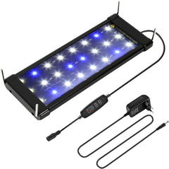 Hengda Aquarium LED Beleuchtung, 10W Aquarium Lampe,  einstellbare Helligkeit Aquariumbeleuchtung Weiß Blau Licht, für Süßwasser-Aquarien