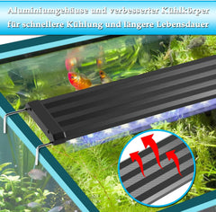 Hengda Aquarium LED Beleuchtung, 10W Aquarium Lampe,  einstellbare Helligkeit Aquariumbeleuchtung Weiß Blau Licht, für Süßwasser-Aquarien