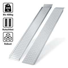 Hengda 2X Auffahrrampe 160cm, Rutschfeste Verladeschiene Verladerampe 400kg, Auto Laderampe Verzinkter Stahl