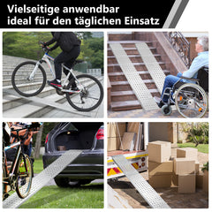 Hengda 2X Auffahrrampe 160cm, Rutschfeste Verladeschiene Verladerampe 400kg, Auto Laderampe Verzinkter Stahl