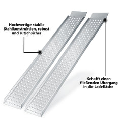 Hengda 2X Auffahrrampe 160cm, Rutschfeste Verladeschiene Verladerampe 400kg, Auto Laderampe Verzinkter Stahl