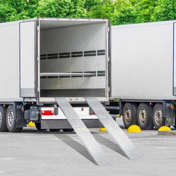 Hengda 2X Auffahrrampe 160cm, Rutschfeste Verladeschiene Verladerampe 400kg, Auto Laderampe Verzinkter Stahl