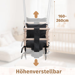 Hengda Babyschaukel, Kinderschaukel aus Holz, Höhenverstellbarer Schaukelsitz mit Polsterung, Tragkraft 50kg, Indoor Outdoor