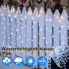 Hengda Eiszapfen Lichterkette, mit Fernbedienung, Außen, 8 Modi & Timer, Weihnachtsdeko