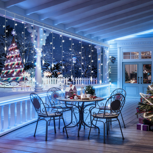 Hengda Eiszapfen Lichterkette, mit Fernbedienung, Außen, 8 Modi & Timer, Weihnachtsdeko