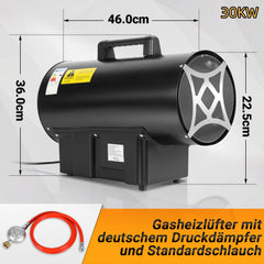 Hengda Gasheizgebläse Gasheizer inkl. Verbindungschlauch 10/15/30kW