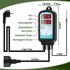 Hengda Gewächshausheizung, 55W/90W/135W Gewächshaus Heizung, Elektrische Heizung mit eingebautem, für Gewächshäuser