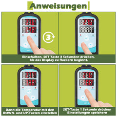 Hengda Gewächshausheizung, 55W/90W/135W Gewächshaus Heizung, Elektrische Heizung mit eingebautem, für Gewächshäuser