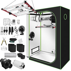 Hengda Growzelt Komplettset, Growbox mit LED Grow Lampe, Gewächshaus, Pflanzenzelt inkl. Belüftungssystem