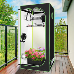 Hengda Growzelt Komplettset, Growbox mit LED Grow Lampe, Gewächshaus, Pflanzenzelt inkl. Belüftungssystem